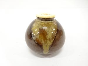 膳所焼　岩崎新定造　尻張茶入